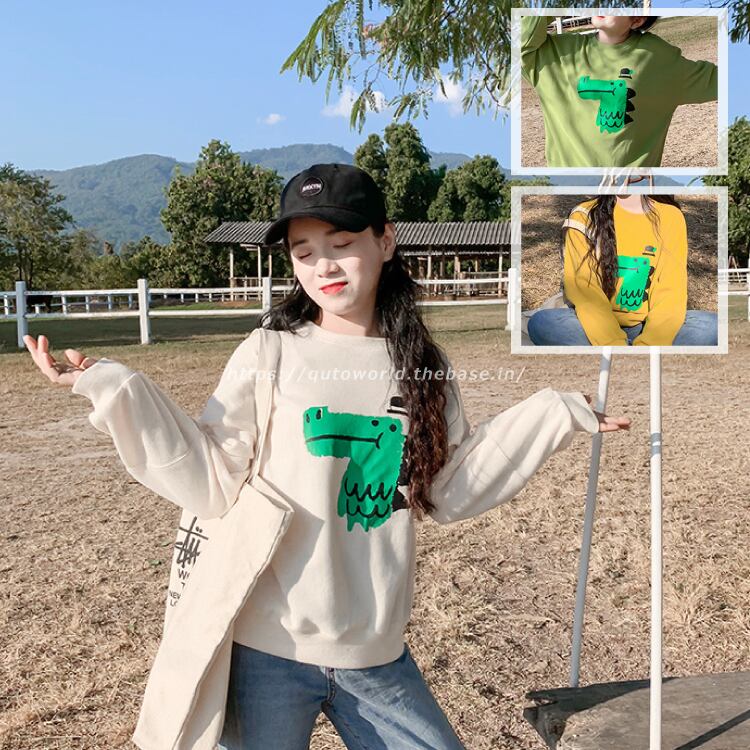 大人 レディース 親子 ペアルック トレーナー 恐竜 全3色 長袖 韓国 Q Toworld キュートワールド 子供服 メール便は何点でも送料の合計は280円 大人 レディース 親子 ペアルック トレーナー 恐竜 全3色 長袖 韓国 Q Toworld キュートワールド 子供服 メール便は何点でも送料の合計は280円