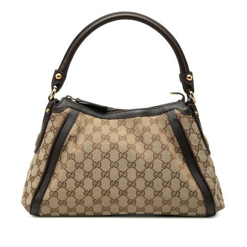 グッチ GGキャンバス ハンドバッグ ワンショルダーバッグ 282298 ベージュ キャンバス レザー レディース GUCCI 【中古】