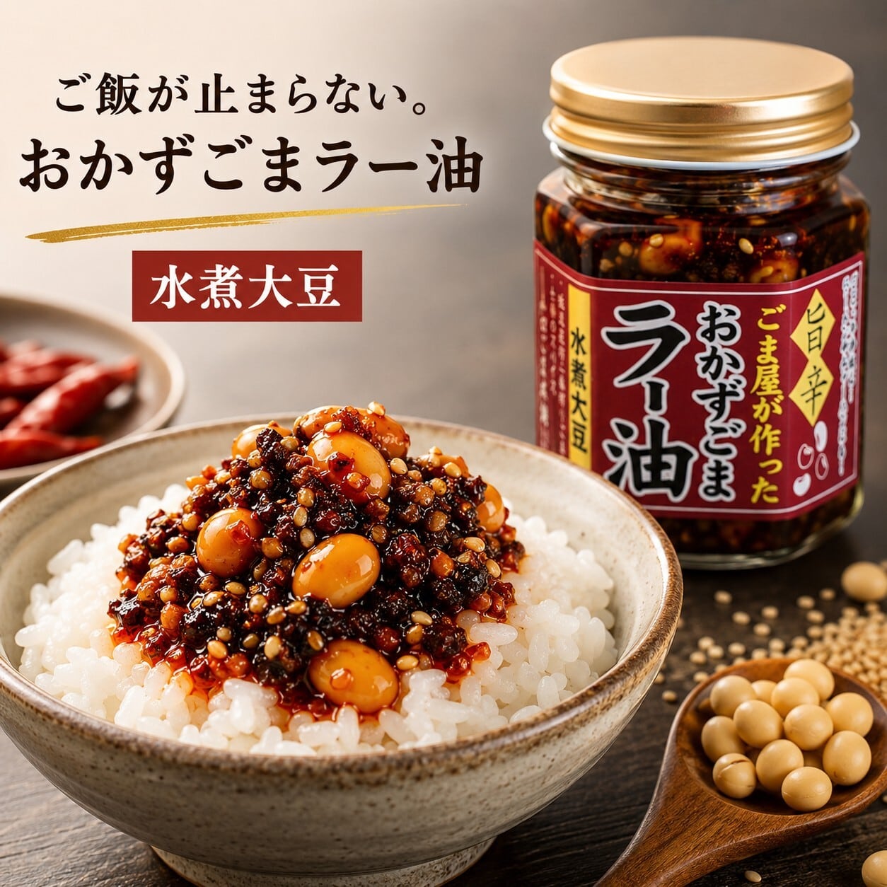 パックごはん 調味料 詰め合わせ マヨネーズ 丸本ラー油 カレー シチュー おかずラー油 水煮大豆 | 昔ながらの製法で美味しいごまを｜山口ごま本舗