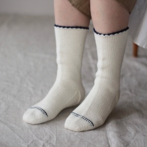 Meg KNITTING　ウールプレーンソックス ライン入り 【旧Men's】※発送予定 約3ヶ月後