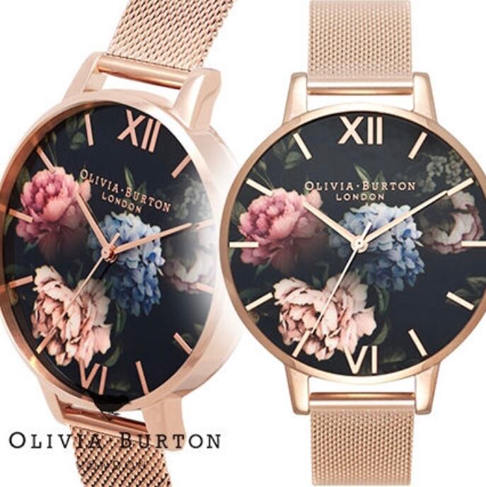 【新品】Olivia Burton 腕時計 花柄 ブラウン&ピンクゴールド♡