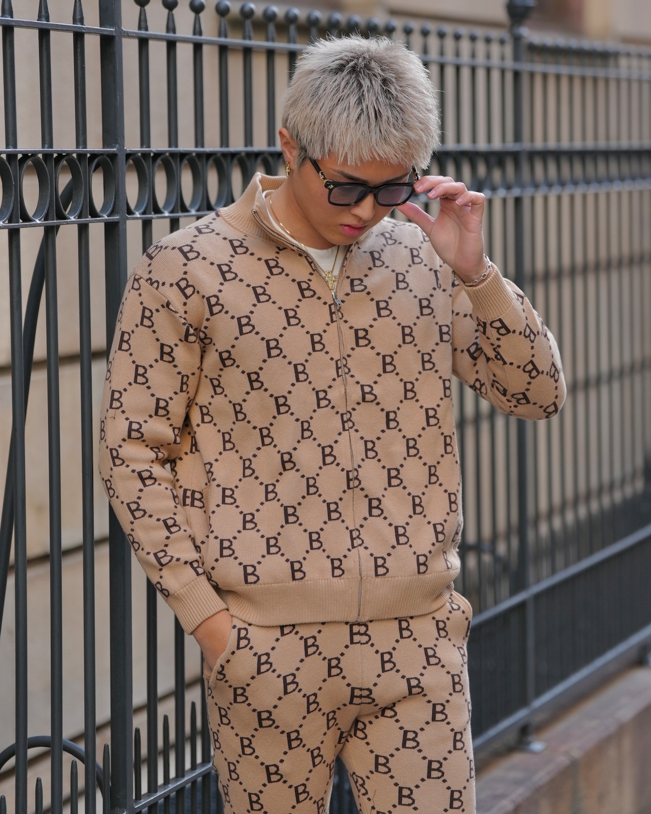 BELINDA MONOGRAM ZIP JACKET【BB25024】