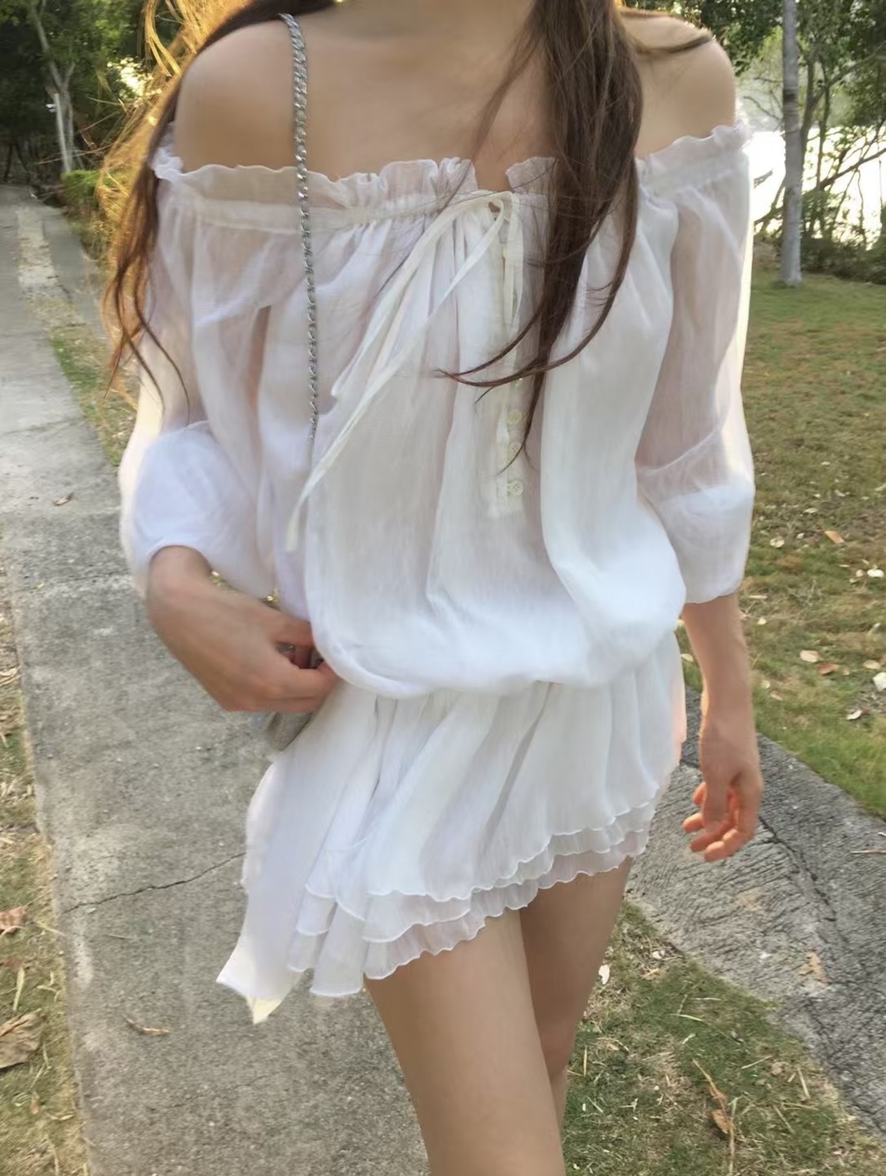 (vegetable) Eve chiffon onepiece