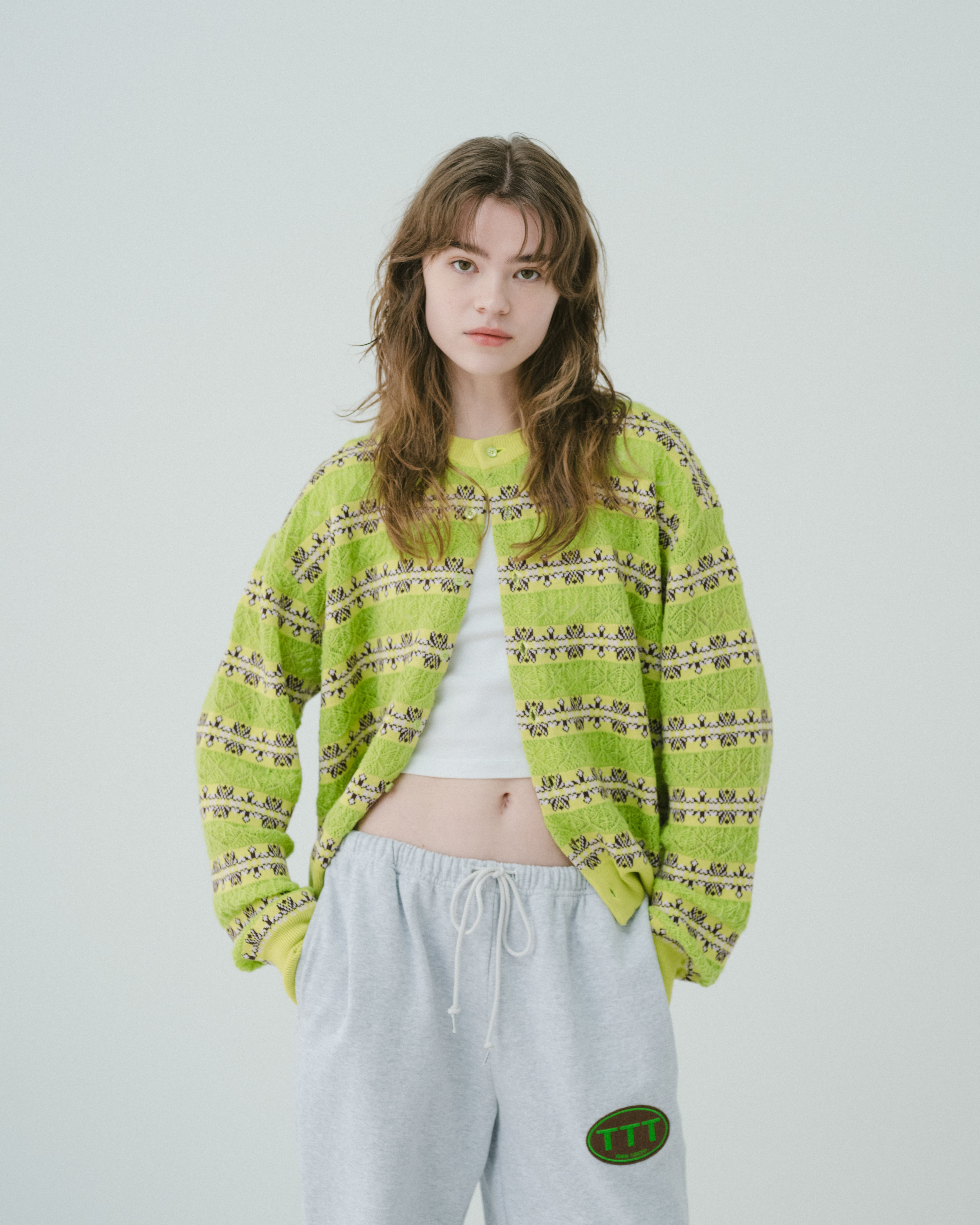 Crew neck cardigan（LIME） | TTTMSW