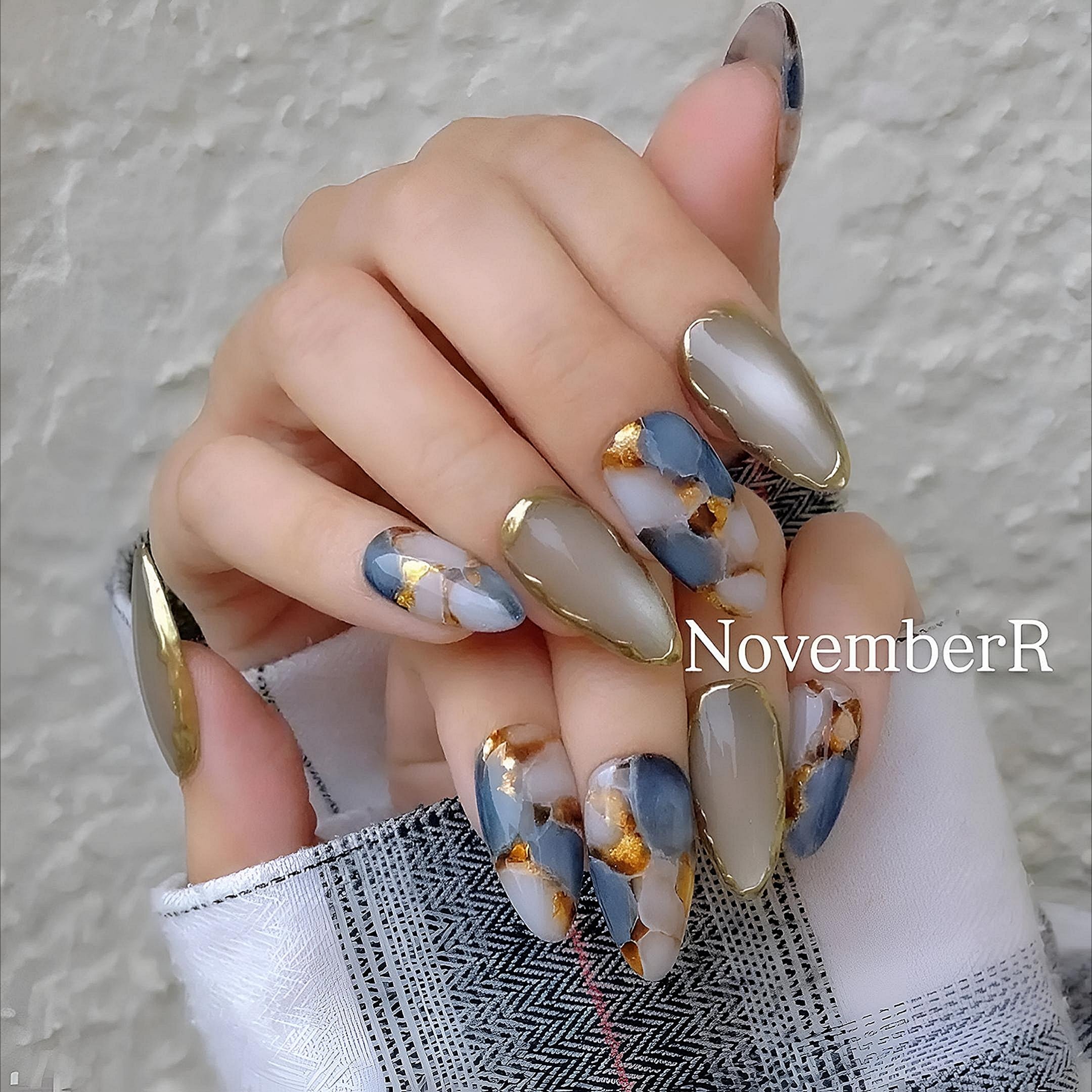 LA877☆マグネット×奥行き天然石ネイルチップ | NovemberR 〰️ネイル