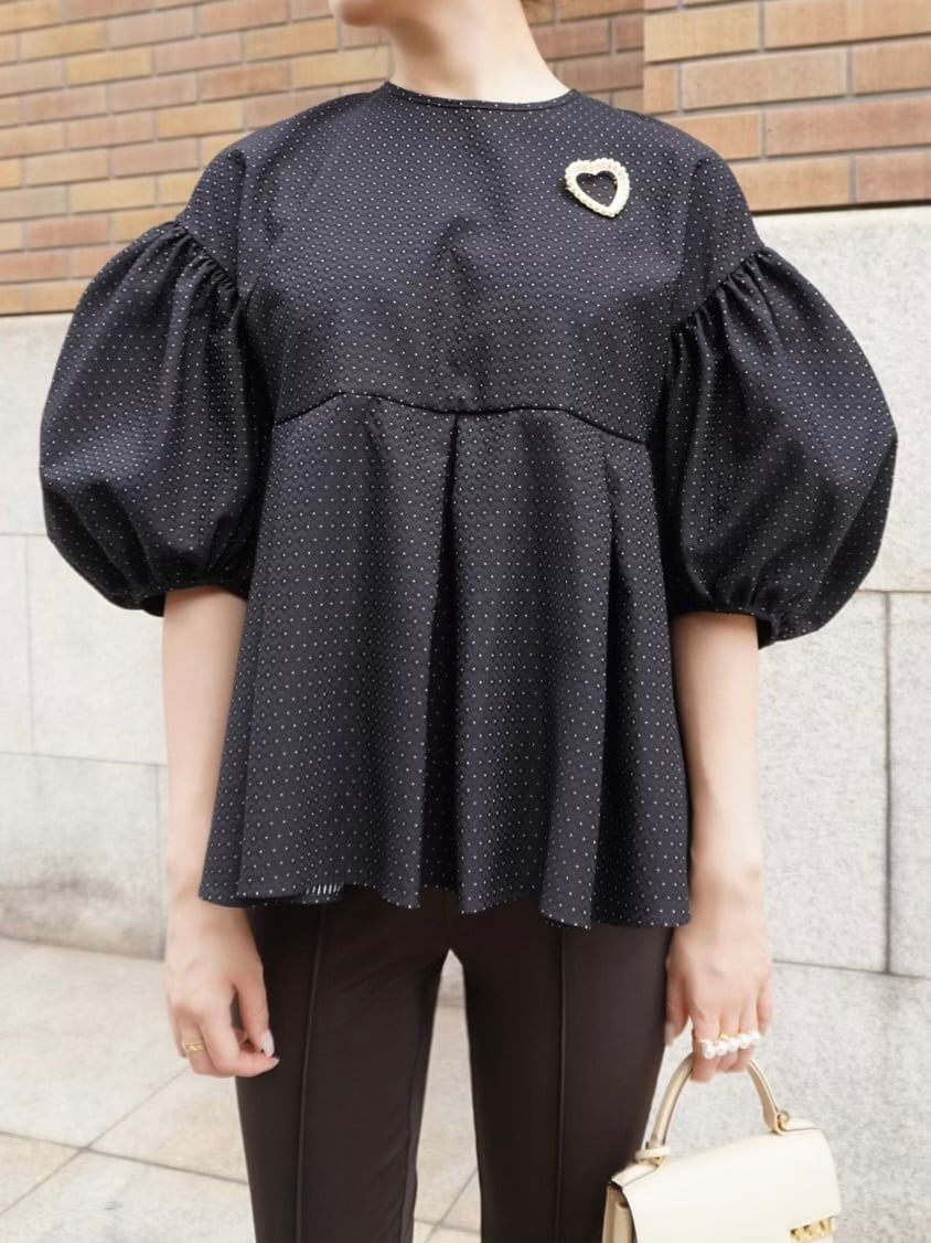 macaron blouse / black (即納) | HYEON powered by BASE