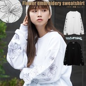 ◆フラワー刺繍 トレーナー◆wi-819082