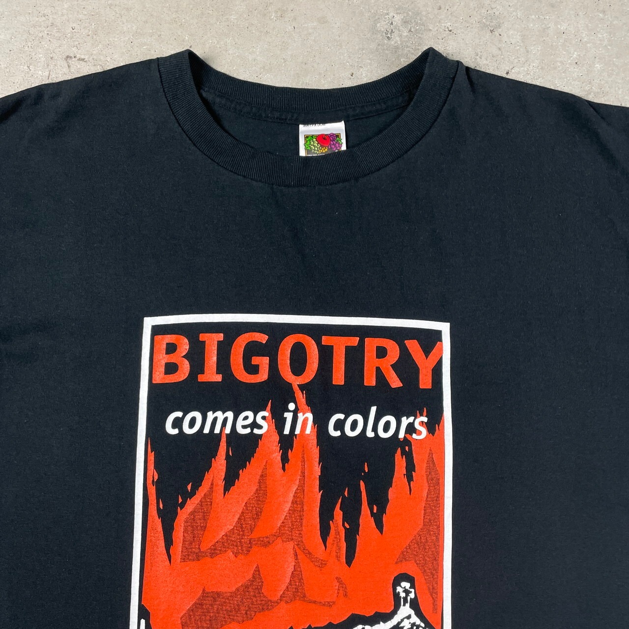 00年代 BIGOTRY COMES IN COLORS メッセージ プリントTシャツ メンズXL 
