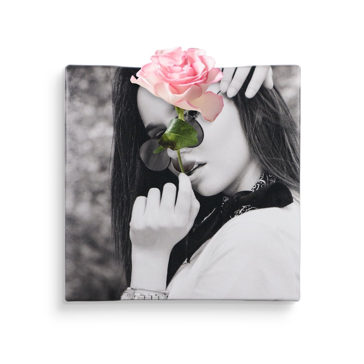 アートパネル キャンバスアート モデル モノクロ 一輪挿し IKEBANA IKE