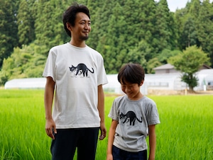 稲作ねこTシャツ　キッズ・大人用