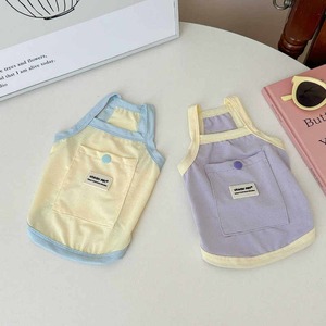 【PET】全4色マカロントーンバイカラーポケット付きキャミトップス