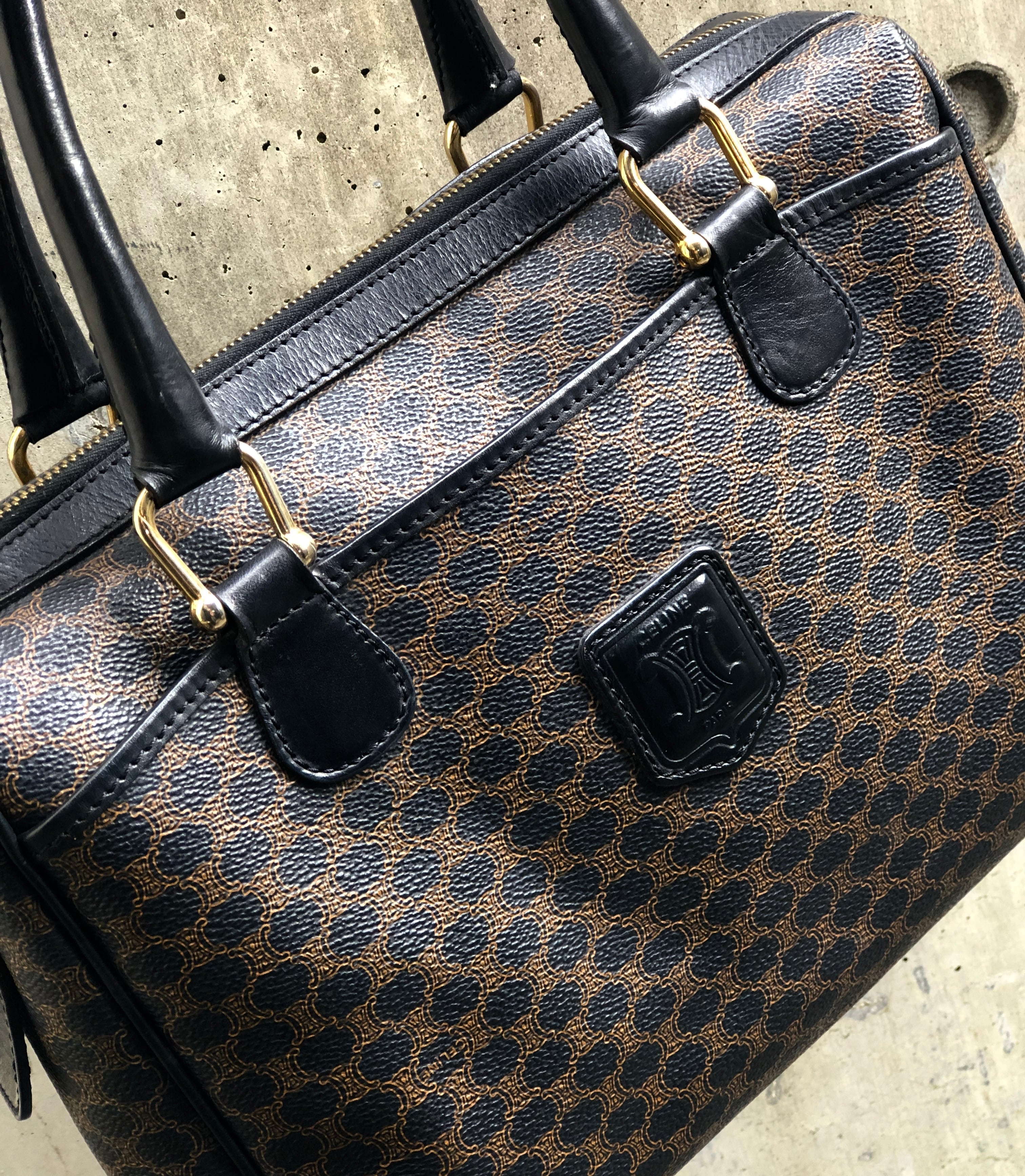 ○CELINE オールド セリーヌ○マカダム ブラゾン○PVC カーフ レザー