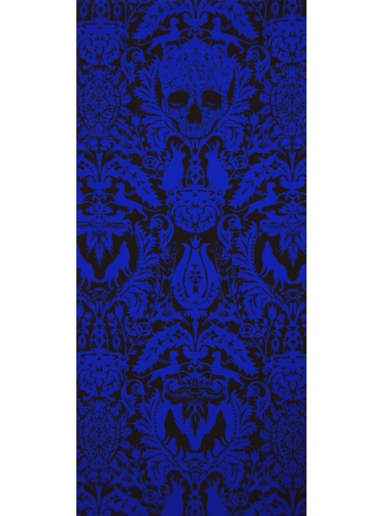 【受注商品】RumiRockセオαゆかた「ドクロ更紗」青×黒　[A765]