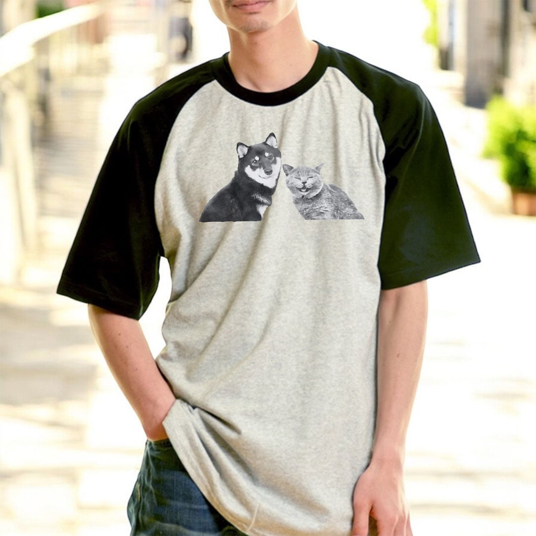 うちの子ラグランおしゃれ半袖Tシャツ（犬/猫/うちの子グッズ/猫グッズ