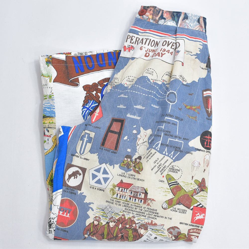 Remakeリメイク ヴィンテージ テキスタイル パッチワーク デザイン 再構築 ワイド ルーズシルエット バギーパンツ ツギハギ 古着 裏地付き レディースW68~90cm