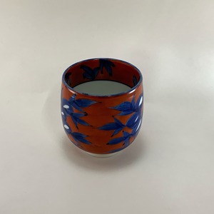 源右衛門窯作 赤濃牡丹絵 湯呑