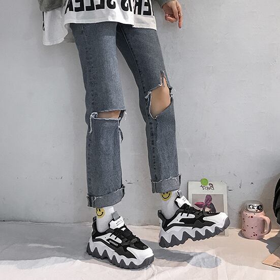 即納品 ブラック23 5cm ダッド スニーカー シューズ 厚底 カラー 韓国っぽ おしゃれ カジュアル 大人可愛い 韓国ファッション Luluca 韓国トレンドファッションluluca ルルカ