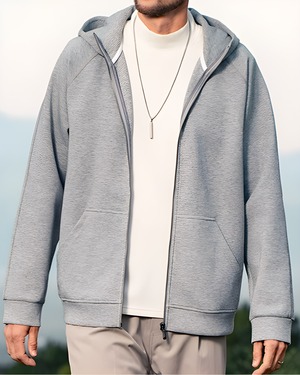 ハイネック ジップアップパーカー 5色　E0139