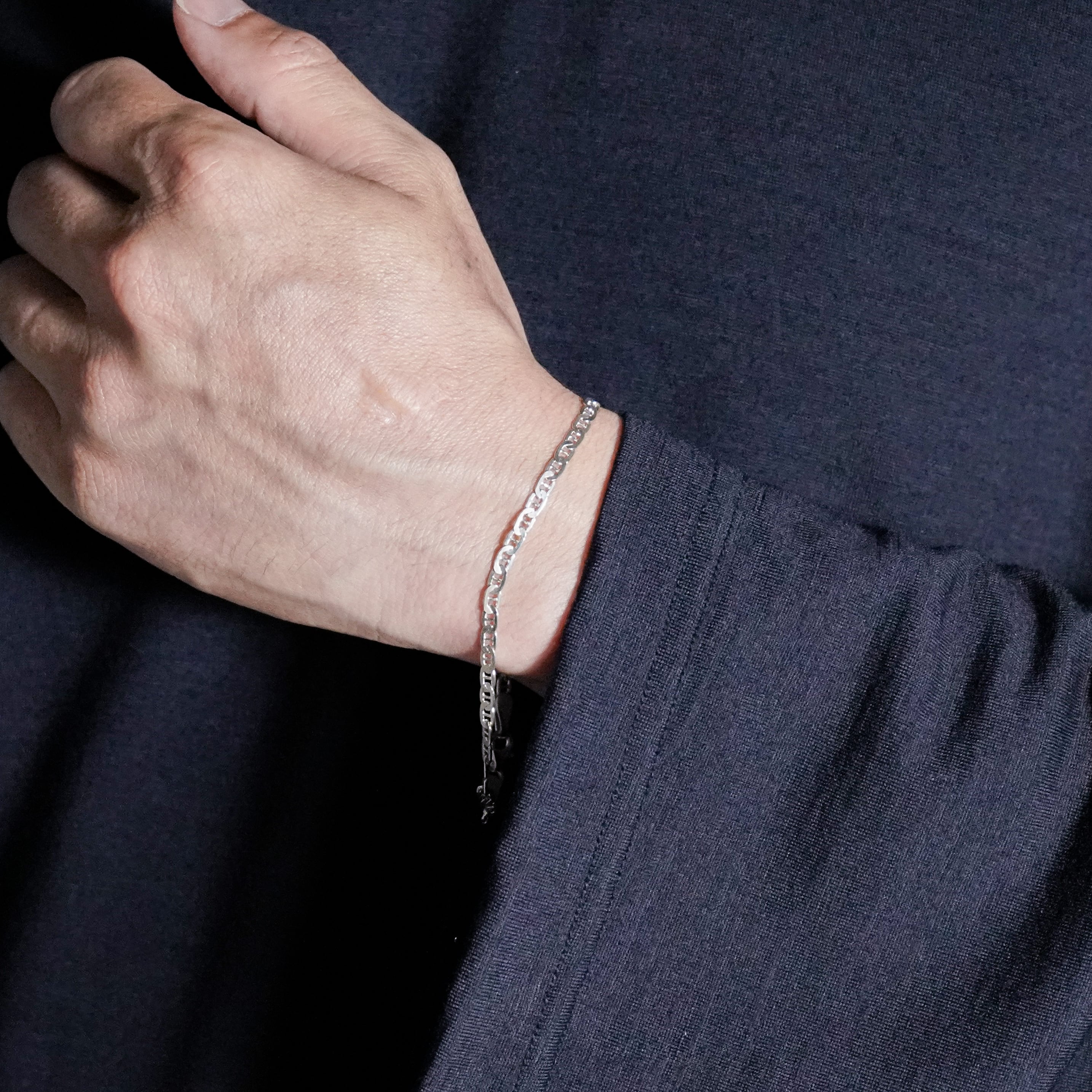 Italian Vintage Silver Marina Chain Bracelet イタリア ヴィンテージ