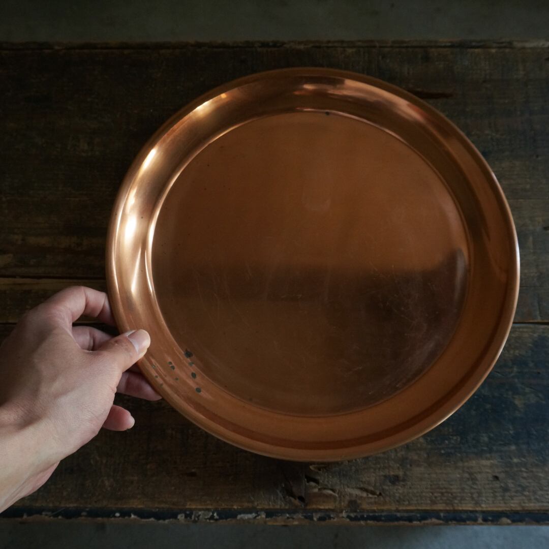 古い国産の銅トレー
