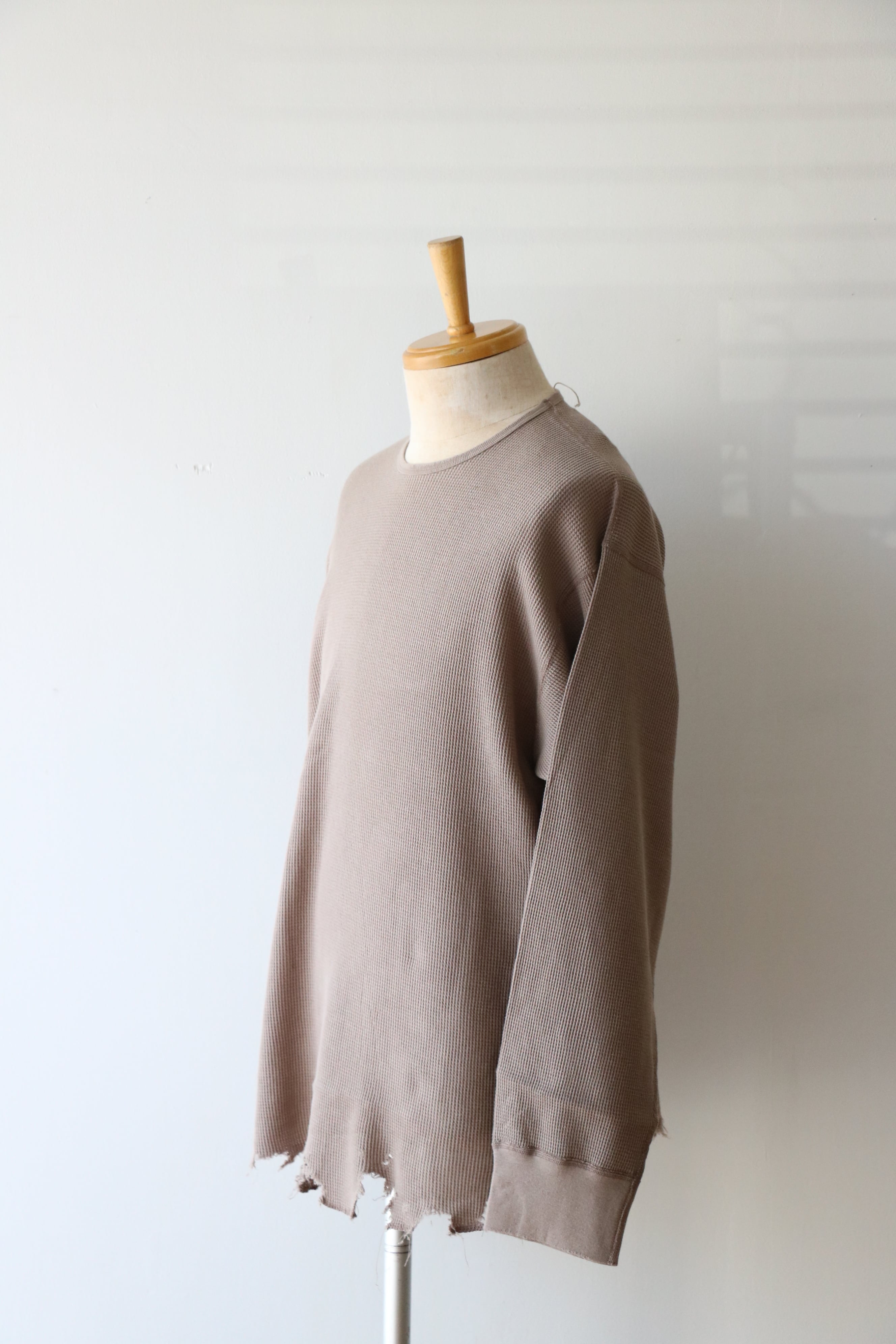 Ancellm - DAMAGE WAFFLE CREW LS - / ANC-STD-CT02 / アンセルム