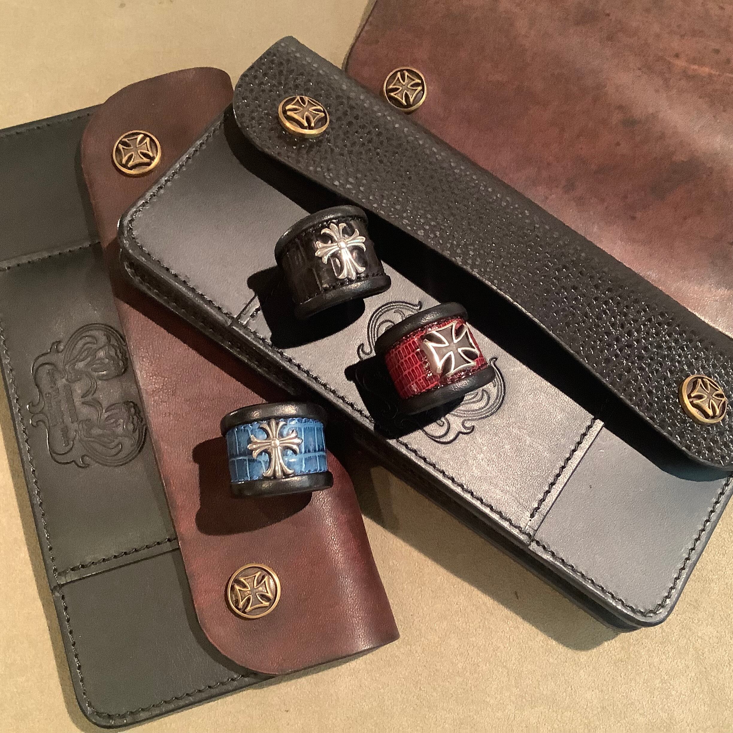 Snake Pit Leather Works tracker wallet Long Iron Cross