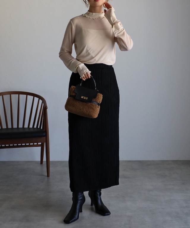 シアー切替メロートップス