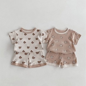 BABY 夏新作　クマ柄　ワッフル　セットアップ