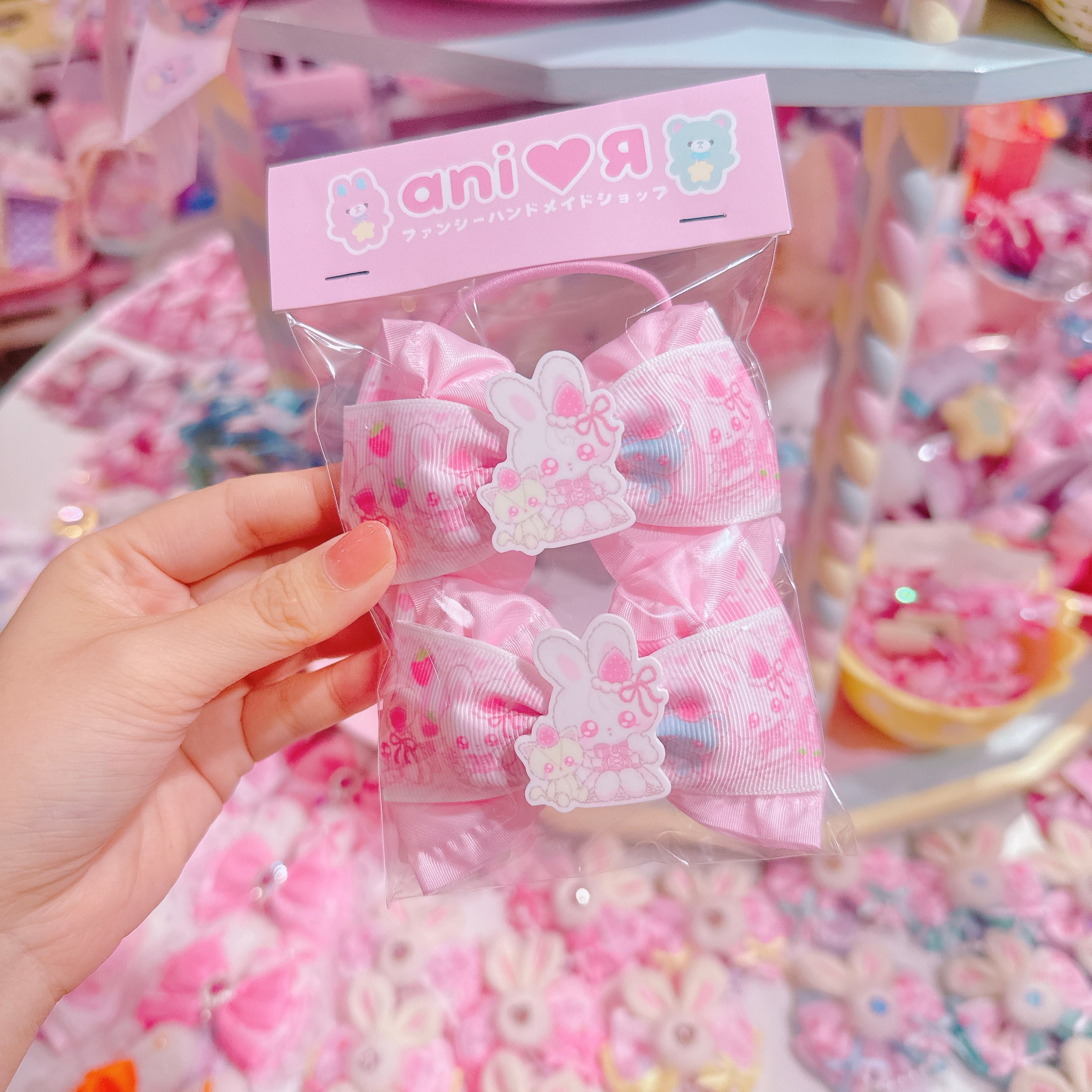 【R7】41-8リボンツインヘアゴム