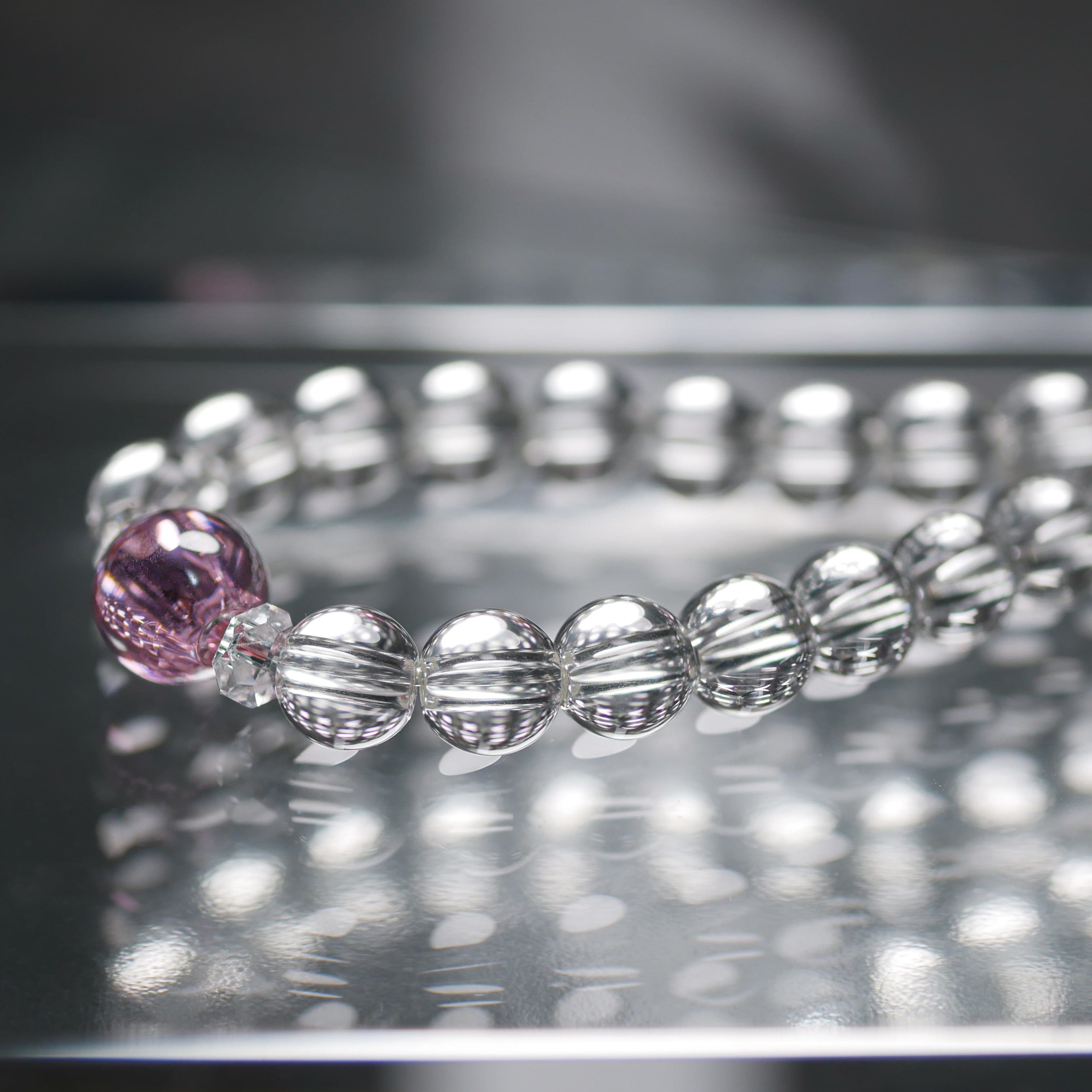 ☆Xmas SALE☆ CZ＋和水ブレスレット（ピンク 8mm） | 気のせい