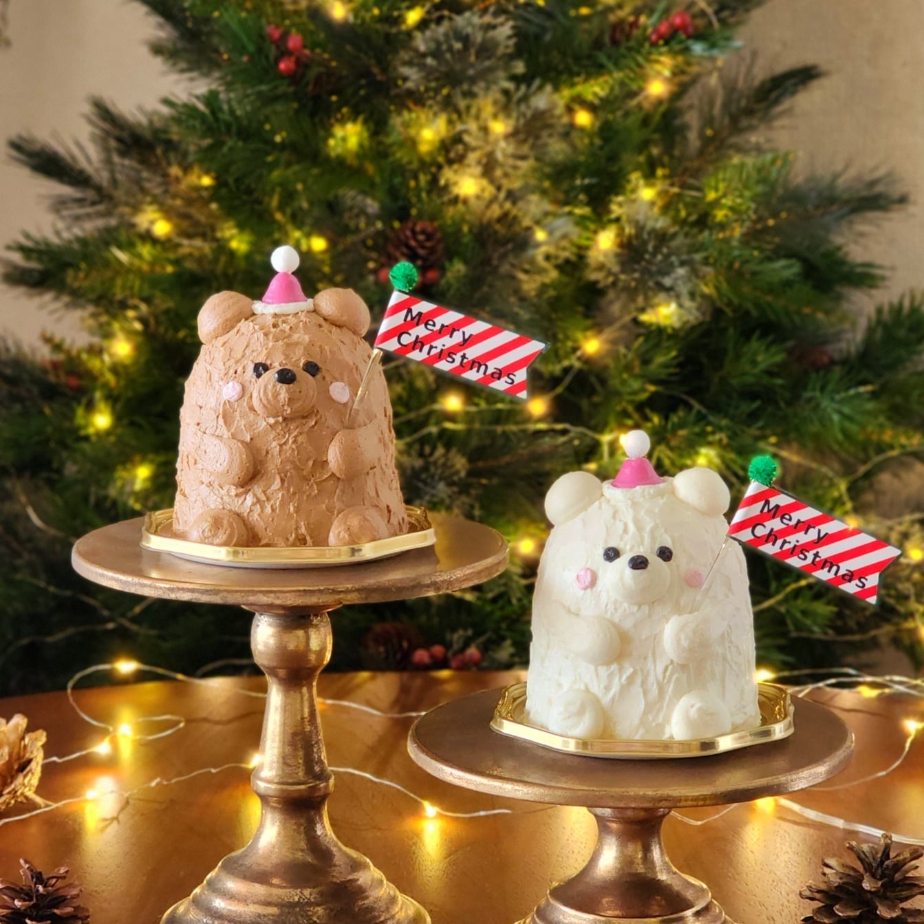 ケーキトッパー付き くまちゃんサンタケーキ | Party Dog