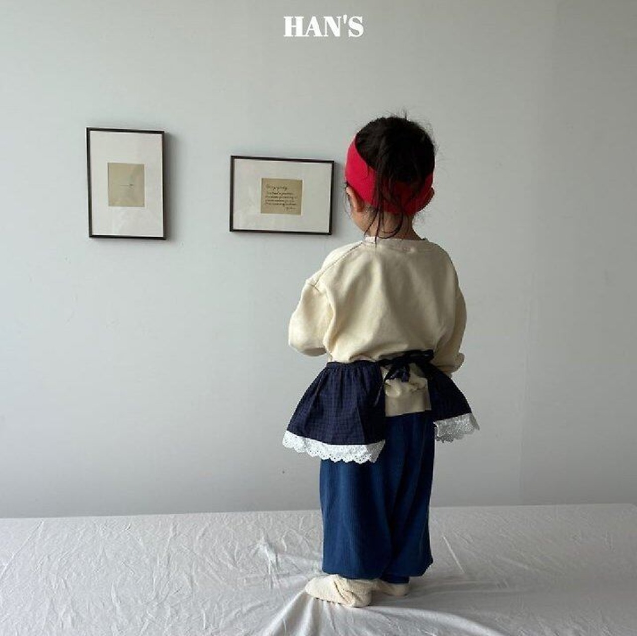韓国子供服 / 26Autumn / 〖取寄〗Hans / レイヤードチェックエプロン / キッズ服 / ジュニア服 *FREE*