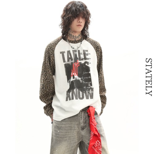 Leopard Raglan グラフィックロンT_T98 画像