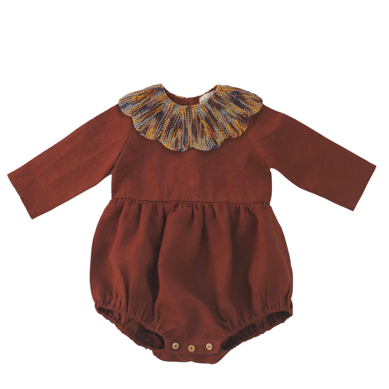 2Y ラスト1点】kalinka / Cordelia Romper - Chestnut Marshmallow 2Y 