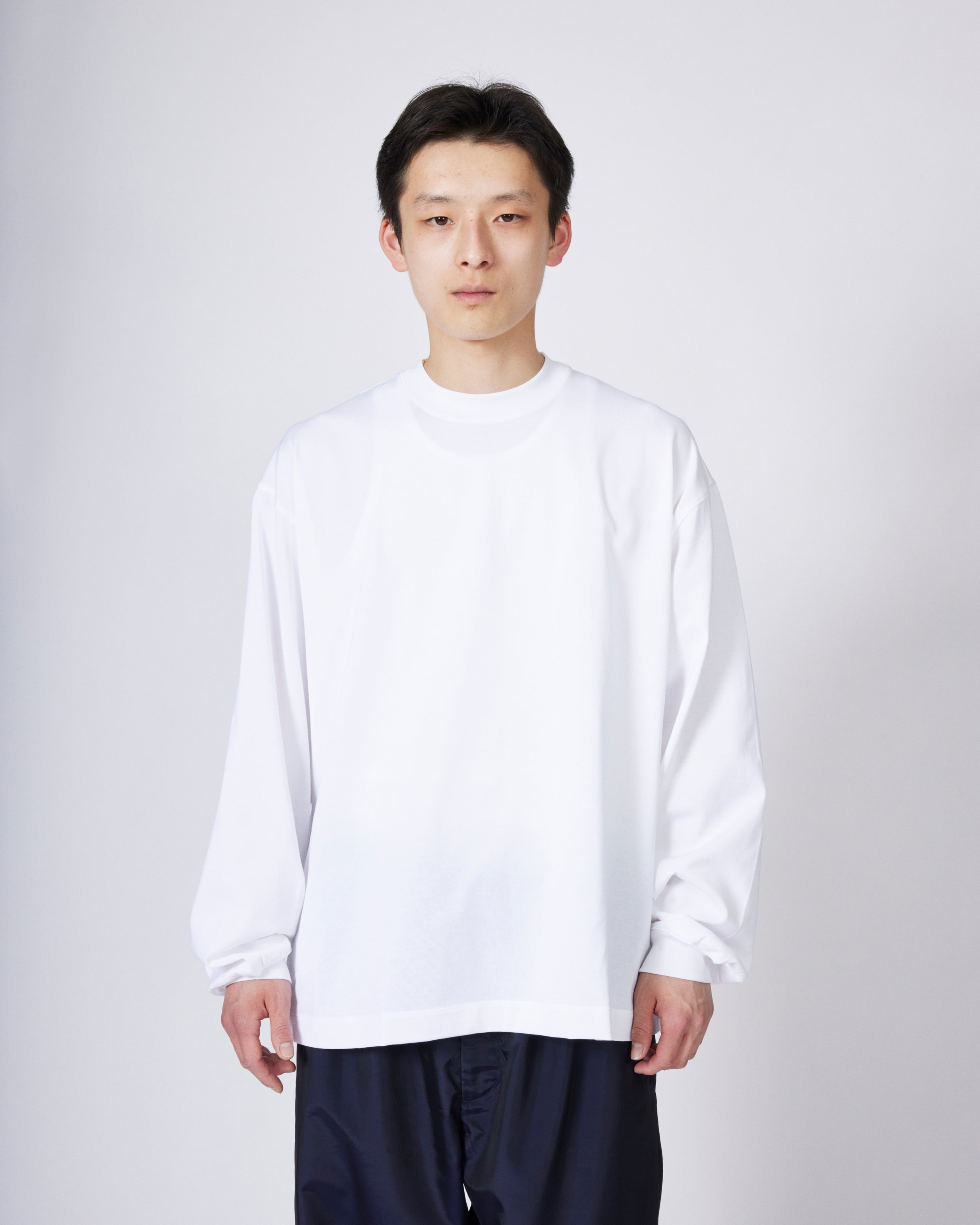 everyone luxury cotton long sleeve tee shirt (WHITE) | everyone