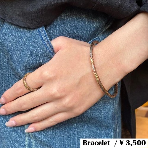 TOPANGA Jewelry Ancient Brass and Copper Bangle C Ancient Brass and Copper Bangle C Bracelet Cuff Bracelet Tibetan Bangle　
