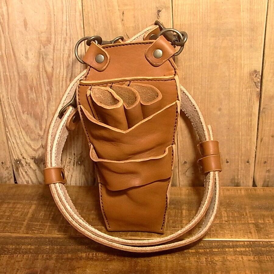 6色 シザーケース ビンテージ 美容師 かわいい シザーバッグ 牛革 本革