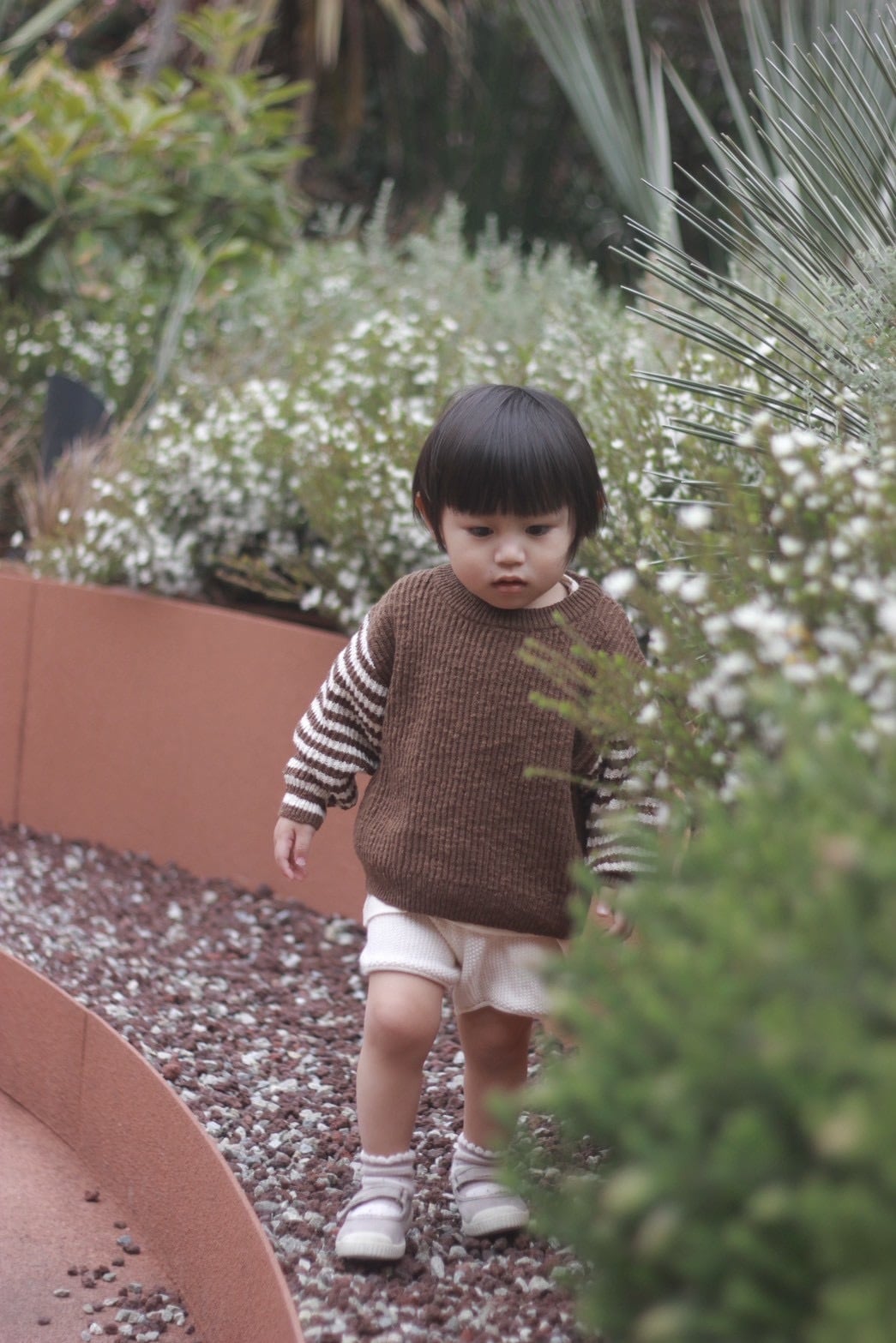 【即納/送料無料】Grown / Organic Stripe Sleeve Knit Pull Over