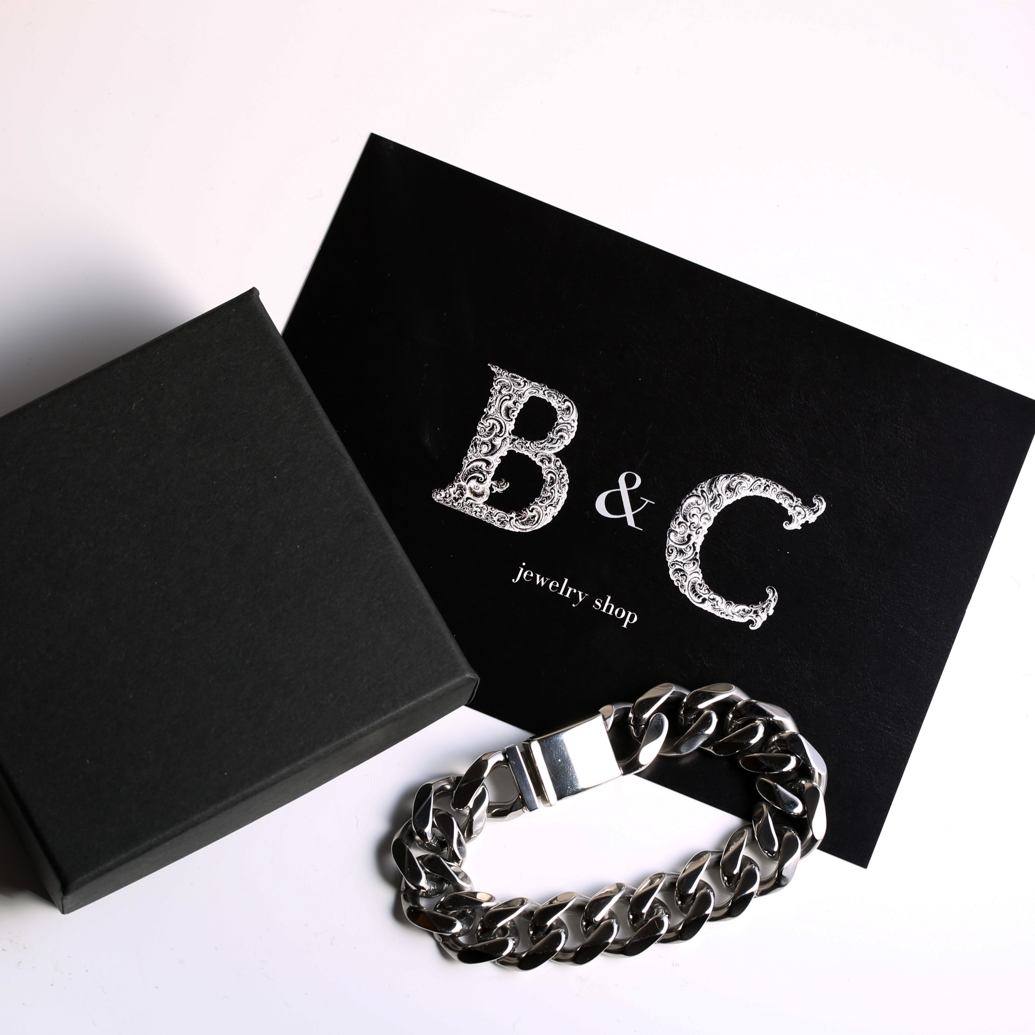 【8mm】316L Flat Link Chain Bracelet