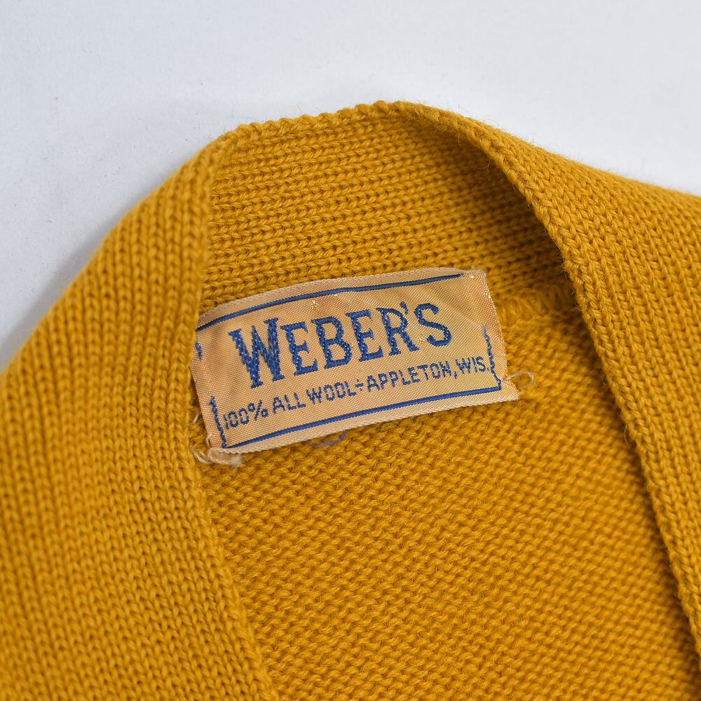 50～60s WEBER'S ウェバーズ サガラワッペン 刺繍 ウールニット