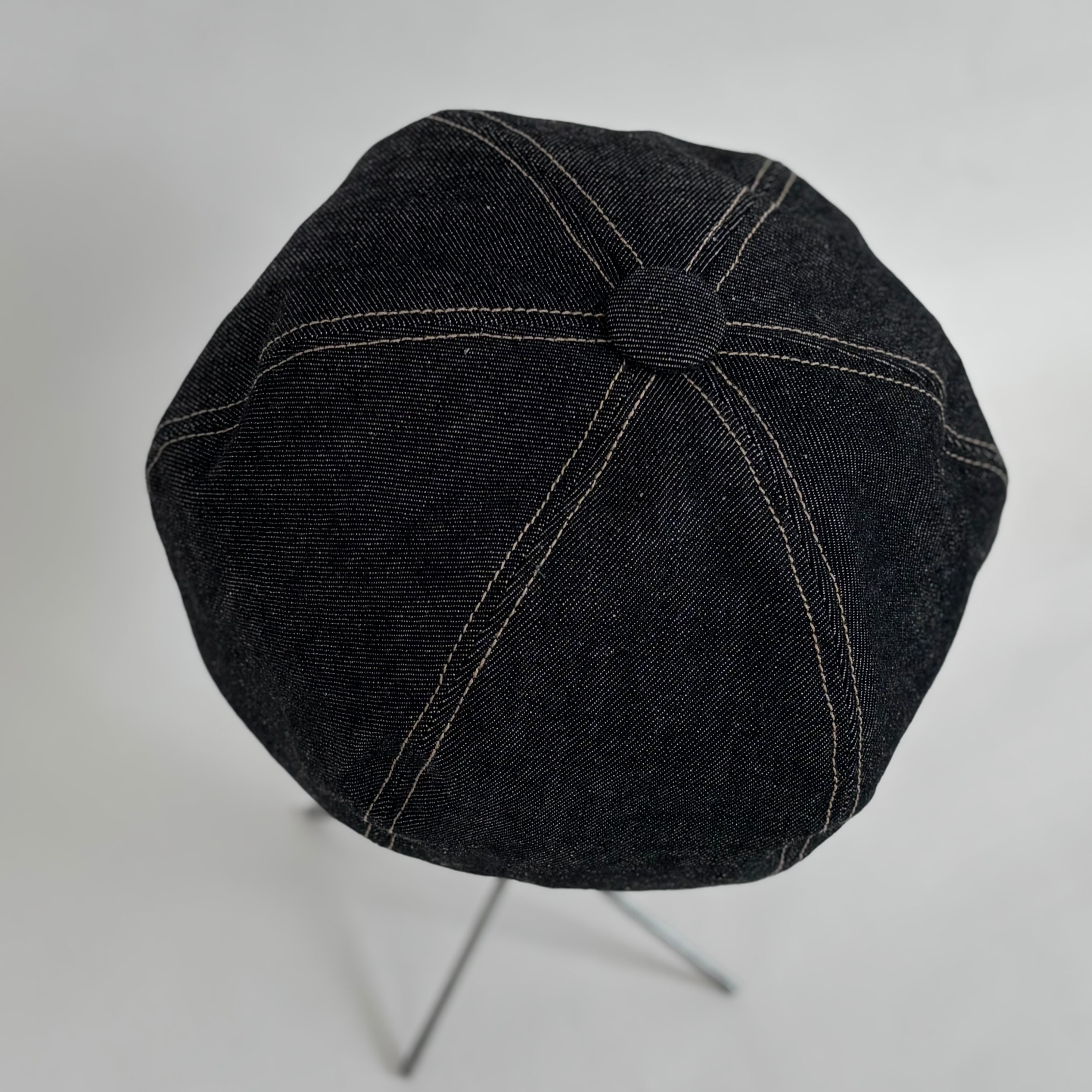デニムベレー帽 インディゴ ブラック【セミオーダー】 | pinoco