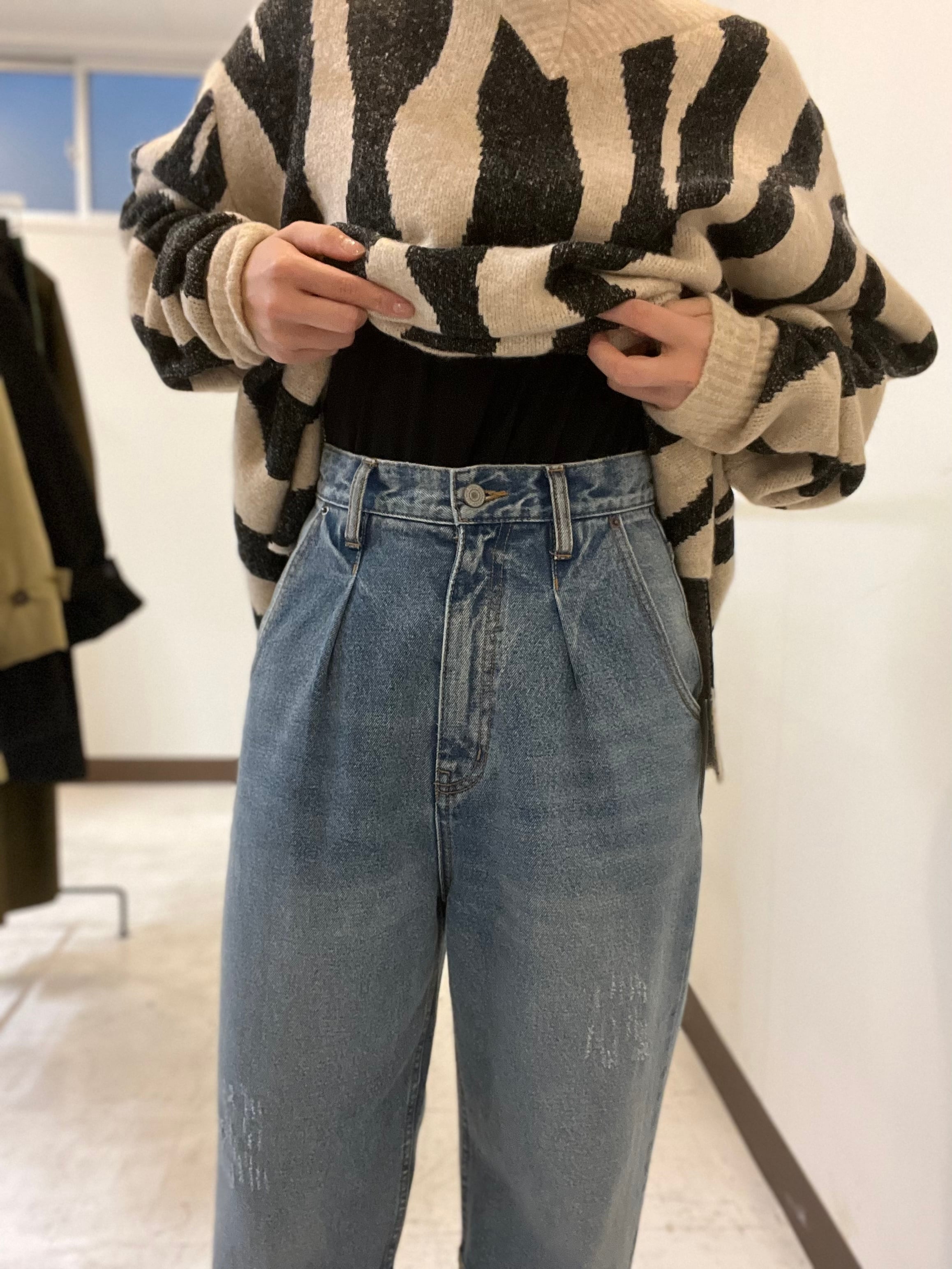 追加【YENN/CHIGNON】タックワイドdenim