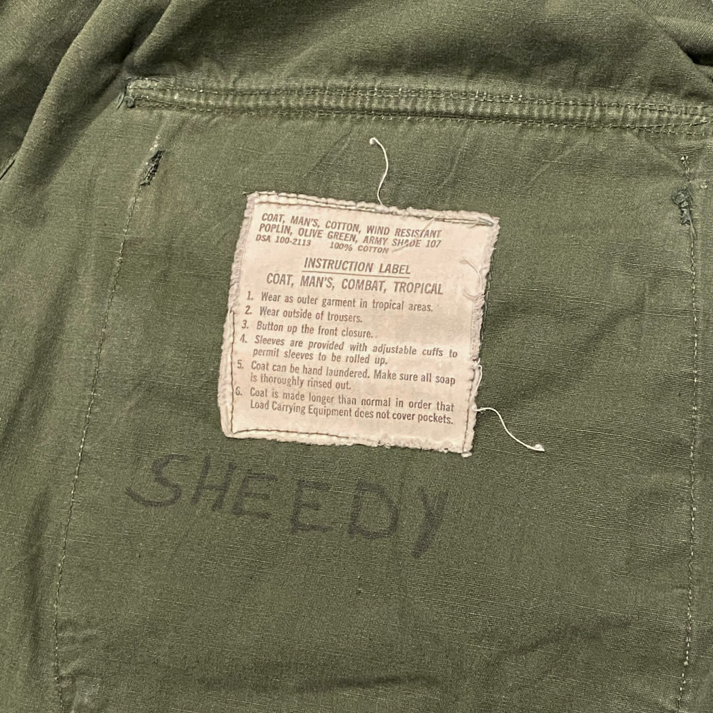 60's US ARMY 3rd Jungle Fatigue Jacket M-Regular / アメリカ 60's US ARMY 3rd Jungle Fatigue Jacket M-Regular / アメリカ