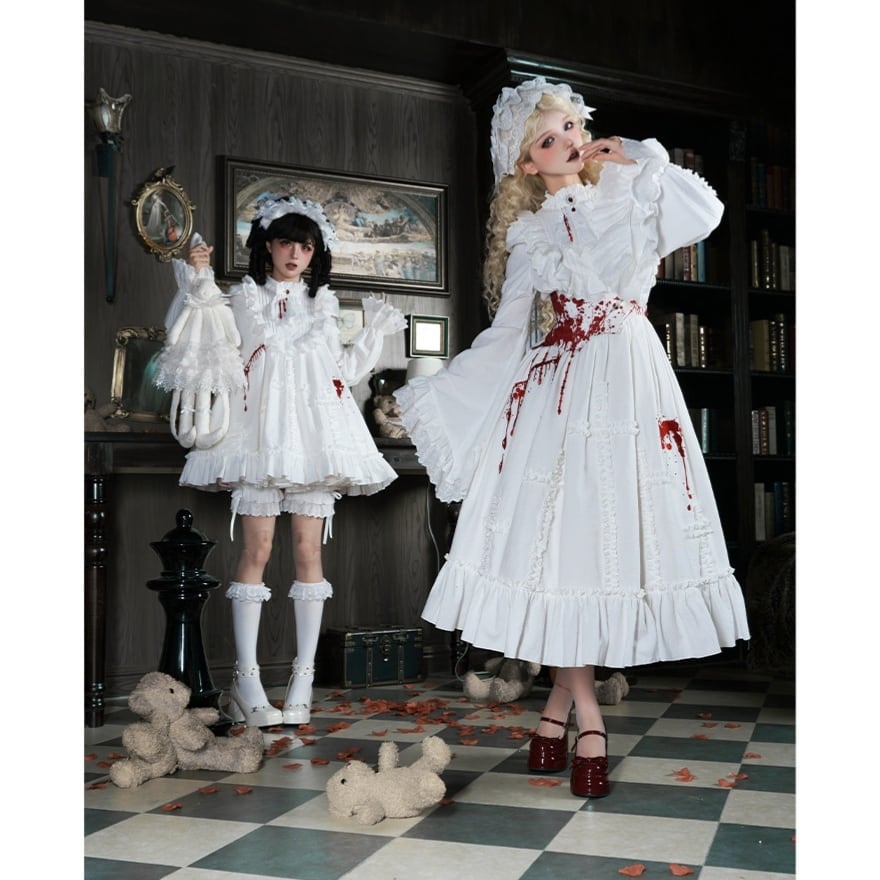 美品☆ゴスロリ初心者セット☆姫袖☆ロリータ ゴスロリ通販 With U セットアップ 2点セット 姫袖 長袖 甘め ろりぃた
