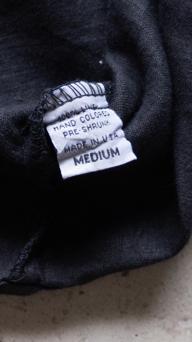 "RUSS BERENS" 1990s Linen no-collor shirt jacket