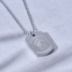 316L ( サージカルステンレス ) square necklace【SILVER】#n26