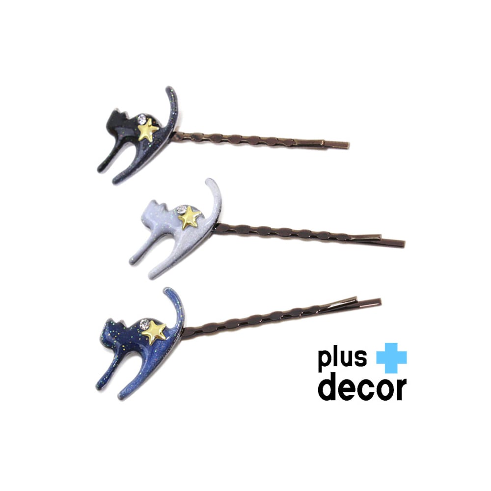 猫ヘアピン(スター・ストーン)全3種類