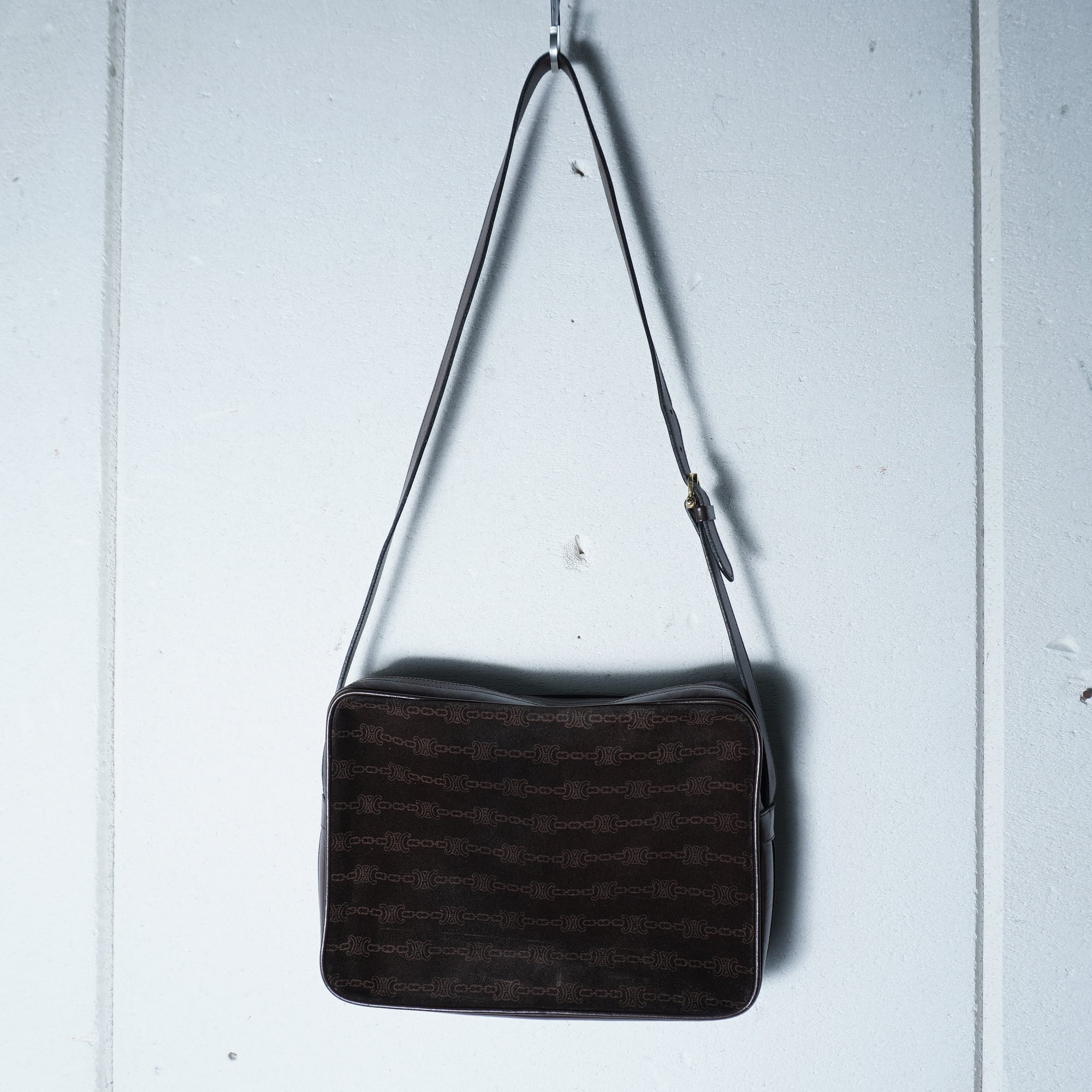 美品 CELINE セリーヌ スエード レザー 馬車 革 ショルダーバッグ 