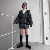 ウールライクショートニットPT/グレー