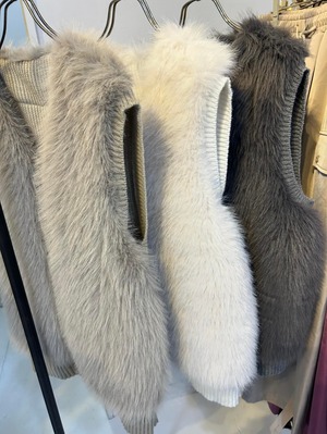 ガレナ galena GALENA  エコファーZIP配色ニットベスト 70042-5103